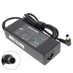 Блок живлення для ноутбука SONY 19.5V, 4.7A, 90W, 6.5x4.4-PIN, 3hole, L-подібний роз'єм, black (без кабеля) - мініатюра 2