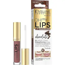 Блиск для збільшення об'єму губ Eveline Oh! My lips Lip Maximizer із запахом шоколаду 4.5 мл