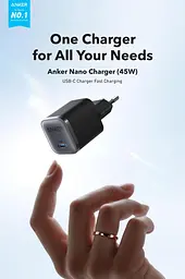 Мережевий зарядний пристрій Anker Nano Charger - 45W USB-C Чорний (7150726) - мініатюра 4