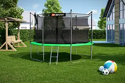Батут Hop-Sport 12ft (366см) зелений із внутрішньою сіткою - мініатюра 3