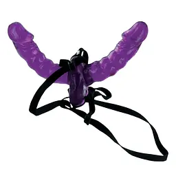 Подвійний страпон Fetish Fantasy Double Delight 14 см фіолетовий