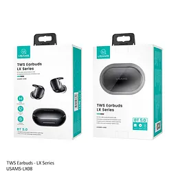 Навушники Bluetooth Usams TWS Earbuds LX08 | BT5.0, 30/300mAh, 4h | black - мініатюра 3