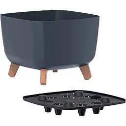 Горщик для квітів Prosperplast Gracia Eco Wood 5.1 л антрацит (87390-433) - мініатюра 2