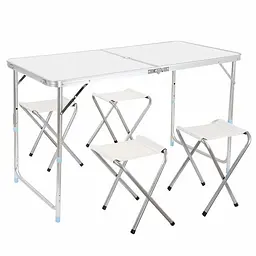Розкладний стіл - валіза з 4 стільцями Folding Table для пікніка, риболовлі, дачі, 120х60 см - мініатюра 6