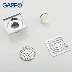 Трап для душу вертикальний Gappo G81052 латунь 100x100 мм хром - мініатюра 2
