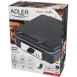 Вафельниця для бельгійських вафель Adler AD 3049 1800Вт - мініатюра 7