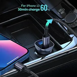 Автозарядка 2xUSB 30W (USB-A + USB-C) QC 4.0 Сіра (EC305) UGREEN (25845) - мініатюра 6