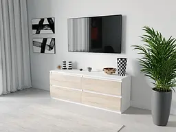 ТБ тумба Moreli ST-223 Ш1400/В530/Г400 Білий-Дуб сонома - мініатюра 2
