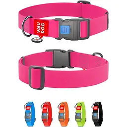 Нашийник для собак водостійкий Waudog Waterproof з QR паспортом, пластиковий фастекс, XXL, 46-70х4 см, рожевий - мініатюра 2