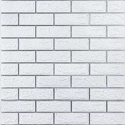 Самоклеюча 3D панель Sticker Wall 700х770х3мм Біла цегла смужка срібло 100-3 SW-00000752