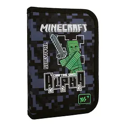 Шкільний пенал твердий одинарний без клапана Yes Minecraft Alpha HP-02