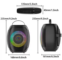 Портативна Bluetooth колонка ZQS-W4107 блютуз акустична система з двома бездротовими мікрофонами - мініатюра 7