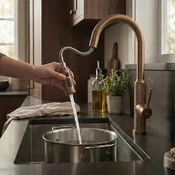 Змішувач для кухні Rea Master із висувним виливом brushed copper REA-B7203 - мініатюра 3