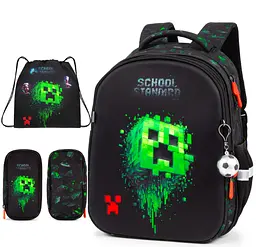 Шкільний ортопедичний рюкзак 3 в 1 для хлопчика School Standard 38х30х18 см Майнкрафт в 1 клас (Full 170-84) - мініатюра 2