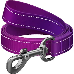 Повідець для собак нейлоновий Waudog Nylon Mono світловідбивний S 1.5х122 см фіолетовий