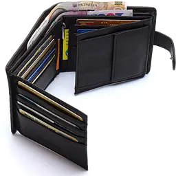 Чоловіче портмоне з натуральної шкіри ST Leather ST153 чорне 10,5 см - мініатюра 9
