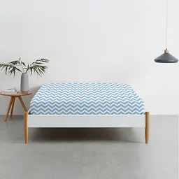 Простирадло Cosas на резинці 80х190х25 blue zigzag, блакитний (ZigBlue_80х190х25) - мініатюра 2