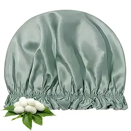 Шовкова шапочка для сну та душу MaryuPHair з м’яким краєм 29×20 см (шавлія)
