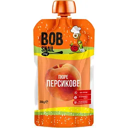 Пюре фруктове Bob Snail Персик, пастеризоване 2.5 кг (10 шт. по 250 г) - мініатюра 2