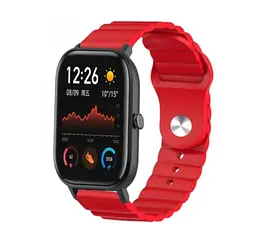 Ремінець BeWatch для Amazfit BIP/Bip Lite/Bip U/Pro/Mini/GTS/GTS 2 (E)/GTR 42мм силіконовий 20 мм Wave Червоний (1010704) - мініатюра 7