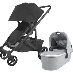 Прогулянкова коляска Uppababy Cruz V2 - JAKE + люлька Uppababy Carrycot-Stella Grey Brushed Melange Silver Frame