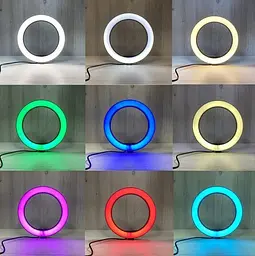 Світлодіодне селфі-кільце з RGB підсвічуванням OPT-TOP Soft Ring Light MJ300 (1756374695) - мініатюра 9