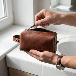 Компактна косметичка з гладкої шкіри на блискавці Україна Grande Pelle 16763 світло-коричнева - мініатюра 2