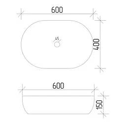 Умивальник VBI Modena white накладний VBI-012000, Білий - мініатюра 7