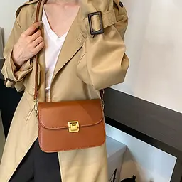 Каркасне кросбоді з клапаном на замку еко-шкіра Lilly P1-2806C коричневе - мініатюра 1