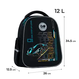 Рюкзак GoPack Education 165S Speed Zone Чорно-синій (GO26-165S-5) - мініатюра 2