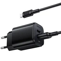 МЗП Borofone BAS81A Star 10.5W (2USB-A) + кабель USB to MicroUSB Black - мініатюра 3