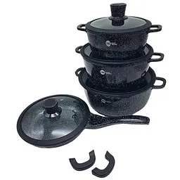Набір каструль з антипригарним гранітним покриттям Higher Kitchen XPRO НК-324 чорний (42863-НК 324_2356) - мініатюра 3