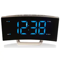 Годинник настільний з радіо Technoline WT460 Blue LED Black/Silver (WT460 blaue LED), Чорний - мініатюра 2