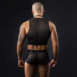 Чоловічий еротичний костюм офіціанта JSY «Привабливий Михаель» One Size, топ, труси, метелик - мініатюра 3