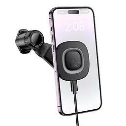 Тримач Hoco Crown magnetic wireless charging Car holder air outlet HW30 4.5-7" 15W - мініатюра 3