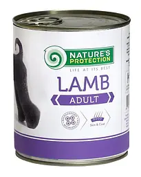 Вологий корм для дорослих собак всіх порід з ягнятиною Nature's Protection Adult Lamb, 400г