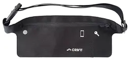 Плоска поясна сумка для бігу, тренувань Crivit Чорна