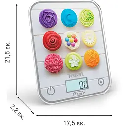 Ваги кухонні Tefal Optiss Cake Pops 5 кг скло AAAx2 в комплекті різнокольорові (BC50D4V0) - мініатюра 3
