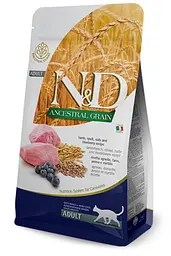 Сухий корм N&D Low Grain LAMB & BLUEBERRY ADULT для дорослих кішок з ягням та чорницею 10 кг 