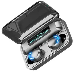 Навушники F9 TWS V5.0 Бездротові сенсорні Bluetooth з індикатором заряду чорні водонепроникні (NB-1) - мініатюра 4