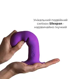 Ділдо з вібрацією Adrien Lastic Hitsens 3 Purple, відмінно для страпону, діаметр 4 см, довжина 18,2 см - мініатюра 3