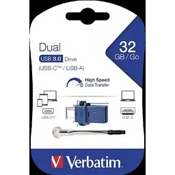 USB флеш накопичувач Verbatim 32GB Dual USB Drive USB 3.0/Type-C (49966) - мініатюра 2