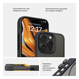 Чехол для Apple iPhone 13 Pro, Uniq MagCase, черный, противоударный, панель-накладка с MagSafe, ударопрочный TPU+PC, с магнитом MagSafe, поддержка полноценной беспроводной зарядки, ArmorStandart (ARM75272) - мініатюра 3