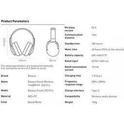 Бездротові навушники Baseus Encok Wireless Headphone D02 Pro повнорозмірні рожеві NGTD010304 - мініатюра 9