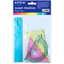 Набор Kite Classic: линейка 15 см, 2 угольника, транспортир цвет в ассортименте (K-281)