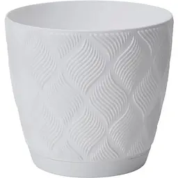 Горщик для квітів Form-Plastic Flow-19 з підставкою 3.55 л білий (5025-011)