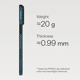 Чохол Pitaka Ultra-Slim Case для Apple iPhone 17 Pro Twill Black/Blue (KI1706BP) [155097] - мініатюра 4