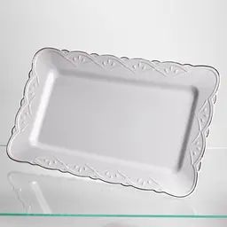 Тортівниця порцелянова  Yiwu  White Square 35.5х35.5 см квадратна на ніжці Yiwu 120-YH-HG060 - мініатюра 5
