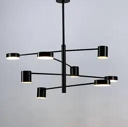 Сучасна чорна LED люстра FLEA з ріжками, що регулюються по осі Line.F DE 31/8 BK - мініатюра 5