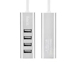 Хаб адаптер Usb Hoco на 4 Usb Line machine HB1 silver 6957531038146 - мініатюра 5